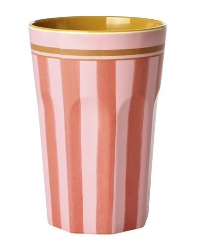 Rice - Høj kop - Pink - Organic Stripes Print